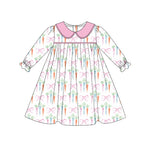 Preorder Notice GLD0956 Easter Bows Carrot Pink Girl's Dress