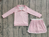 Preorder Samples GLD1014 Coquette Bows Pink Girls Skirt Shorts Set