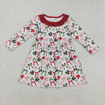 GLD1036 Christmas Coquette Bows Girl's Dress