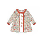 Preorder 06.07 GLD1062 Christmas Santa Cookie Flower Girl's Dress
