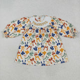 GLD1086 Thankful Bows Smocked Girl's Dress
