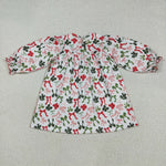 GLD1094 Merry Christmas Coquette Bows Smocked Girl's Dress