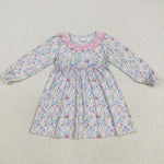 GLD1120 Flower Floral Pink Girl's Dress