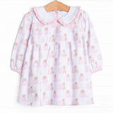 Preorder Samples GLD1157 Pumpkin Dog Pink Cute Girl's Dress