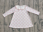 Preorder Samples GLD1157 Pumpkin Dog Pink Cute Girl's Dress