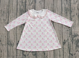 Preorder Samples GLD1157 Pumpkin Dog Pink Cute Girl's Dress