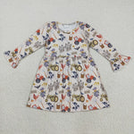 GLD1196 Fall Scarecrow Farm Animals Girl's Dress