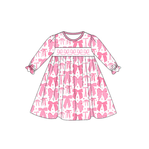 Preorder 08.15 GLD1205 Coquette Bows Pink Girl's Dress