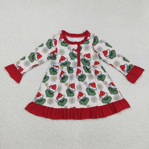 GLD1230 Christmas Flower Red Girl's Dress Gown