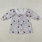GLD1231 Embroidery Happy New Year Pink Girl's Dress
