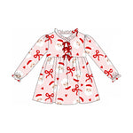 Preorder Samples GLD1233 Christmas Santa Bows Love Girl's Dress