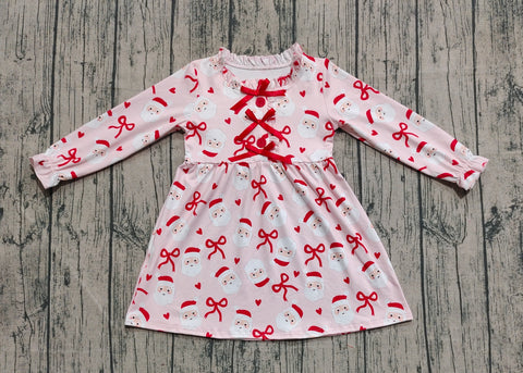 Preorder Samples GLD1233 Christmas Santa Bows Love Girl's Dress