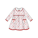 Preorder 08.28 GLD1238 Christmas Candy Canes Red Girl's Dress
