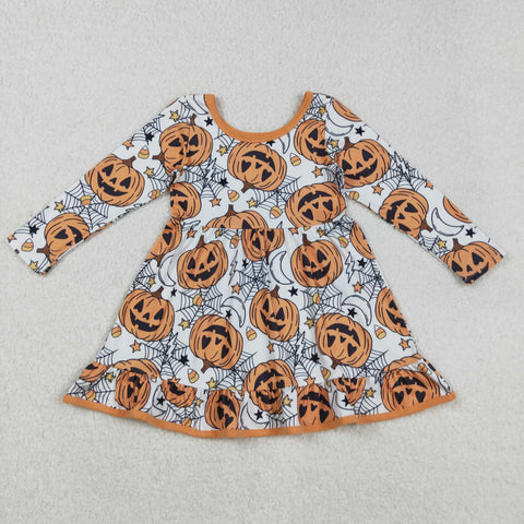 GLD1258 Halloween Pumpkin Orange Girl's Dress