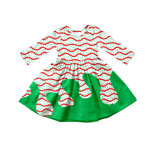 Preorder 09.07 GLD1259 Ice Cream Drip Sprinkles Green Girl's Dress