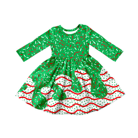 Preorder 09.07 GLD1260 Ice Cream Drip Sprinkles Green Girl's Dress