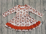 Preorder Samples GLD1268 Football Bows Brown Girl's Dress