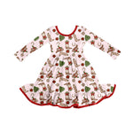 Preorder Samples GLD1274 Christmas Cowboy Hat Boots Girl's Dress