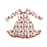 Preorder Samples GLD1274 Christmas Cowboy Hat Boots Girl's Dress