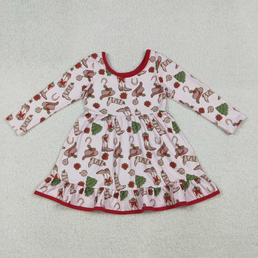 GLD1274 Christmas Cowboy Hat Boots Girl's Dress 5-6T GLD1274 Christmas Cowboy Hat Boots Girl's Dress 5-6T