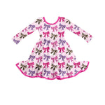 Preorder 09.20 GLD1275 Howdy Cowgirl Bows Pink Girl's Dress