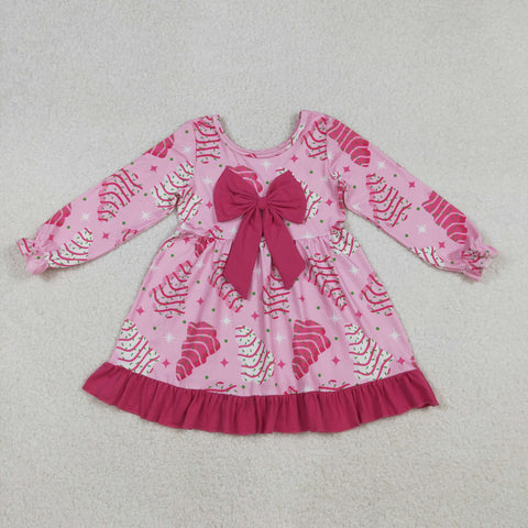 GLD1276 Christmas Trees Pie Pink Girl's Dress