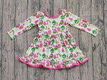 Preorder Samples GLD1277 Christmas Gift Green Animal Girl's Dress