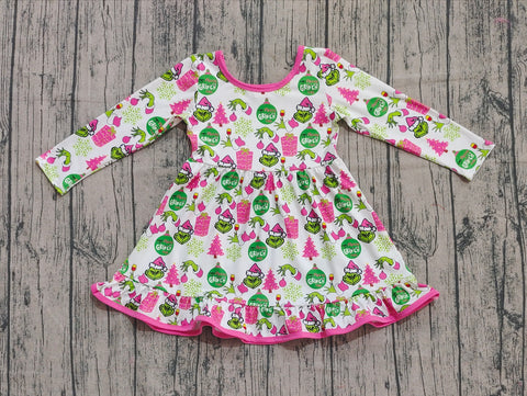 Preorder Samples GLD1277 Christmas Gift Green Animal Girl's Dress