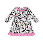 Preorder 09.24 GLD1290 Love You Leopard Pink Girl's Dress