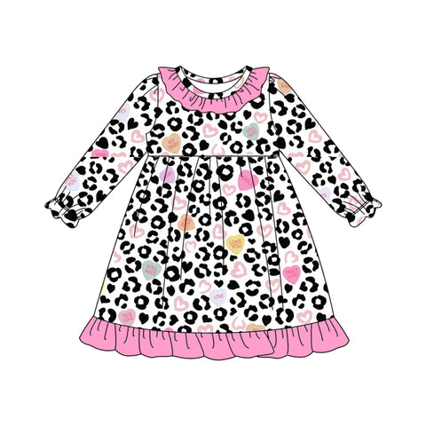 Preorder 09.24 GLD1290 Love You Leopard Pink Girl's Dress