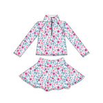 Preorder 10.03 MOQ 5 pcs GLD1311 Flower Pink Yoga Pullover Girls Skorts Set