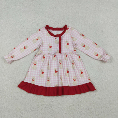 GLD1322 Valentine's Day Dog Love Girl's Dress (12-18M to 7-8T)