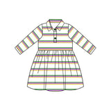 Preorder Samples GLD1331 Mardi Gras Stripe Girl's Dress (12-18M to 7-8T)