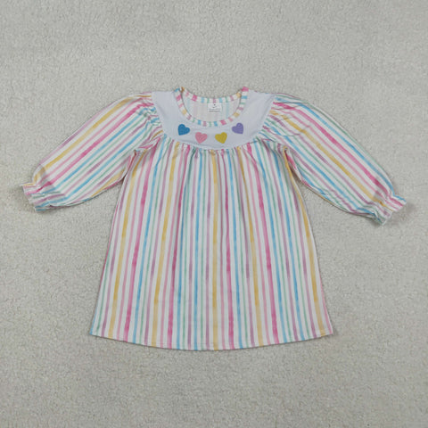 GLD1335 Embroidery Valentine's Day Love Colorful Stripe Girl's Dress Amy yu garments wholesale GLD1335 Embroidery Valentine's Day Love Colorful Stripe Girl's Dress Amy yu garments wholesale