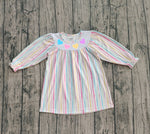 Preorder Samples GLD1335 Embroidery Valentine's Day Love Colorful Stripe Girl's Dress
