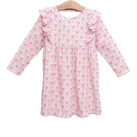 Preorder 10.13 MOQ 5 pcs GLD1343 Valentine's Day Love Pink Girl's Dress