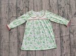 Preorder Samples GLD1345 Christmas Snowman Green Girl's Dress