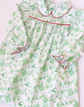 Preorder Samples GLD1345 Christmas Snowman Green Girl's Dress