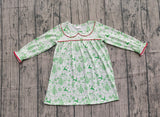 Preorder Samples GLD1345 Christmas Snowman Green Girl's Dress