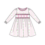 Preorder 10.14 MOQ 5 pcs GLD1347 Valentine's Day Flower Love Pink Girl's Dress