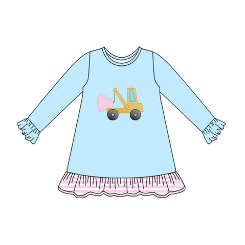 Preorder 10.14 MOQ 5 pcs GLD1348 Valentine's Day Truck Car Love Girl's Dress