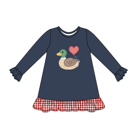 Preorder 10.14 MOQ 5 pcs GLD1349 Mallard Ducks Love Girl's Dress