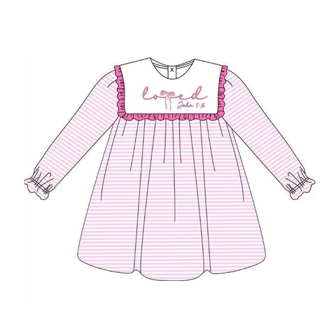 Preorder 10.15 MOQ 5 pcs GLD1350 Valentine's Day Loved Pink Girl's Dress
