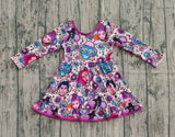 Preorder Samples GLD1351 Cartoon Flower Purple Girl's Dress