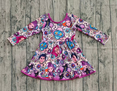 Preorder Samples GLD1351 Cartoon Flower Purple Girl's Dress