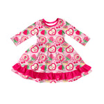 Preorder 10.20 MOQ 5 pcs GLD1359 Cherry Strawberry Pink Girl's Dress