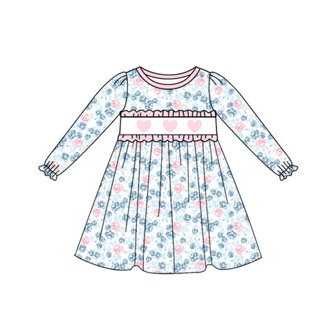 Preorder 10.28 MOQ 5 pcs Valentine's Day Flower Love Pink Girl's Dress