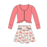 Preorder 12.03 MOQ 5 pcs GLD1461 Dog Coral Red Yoga Girls Skorts Set