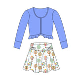 Preorder 12.03 MOQ 5 pcs GLD1464 Hot air balloon Yoga Girls Skorts Set