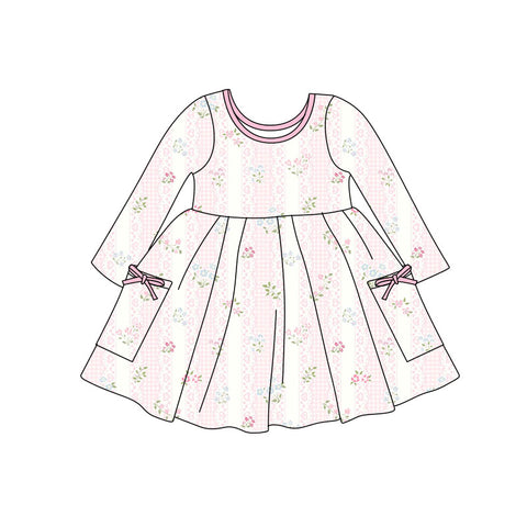 Preorder 12.08 MOQ 5 pcs Flower Cute Pink Girl's Dress